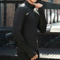 thumbnail image 2 of VSSSJ Men's Quarter Zipper Pullover Muscle Fit Long Sleeve Stand Collar Shirt Lightweight Breathable Running Fitness Gym Shirts with Thumb Holes Black M, 2 of 9