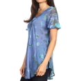 thumbnail image 4 of Sakkas Allegra Women's Short Sleeve Loose Fit Casual Tie Dye Blouse Tunic Shirt - 19205-LtPurple - Plus Size, 4 of 5