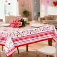 thumbnail image 4 of 1 Pack Happy Valentines Day Tablecloths Heart Red Plastic Party Decorations 54 X 108 Inch Table Cover Anniversary Valentines Wedding Birthday, 4 of 7