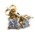 thumbnail image 1 of 1.00Ct Square Princess Cut Natural Diamond Stud Earrings In 14K Gold, 1 of 1