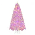 thumbnail image 1 of Costway 7 FT Flocked Artificial Christmas Tree Hinged with 500 LED Lights 1200 Branch Tips, 1 of 10