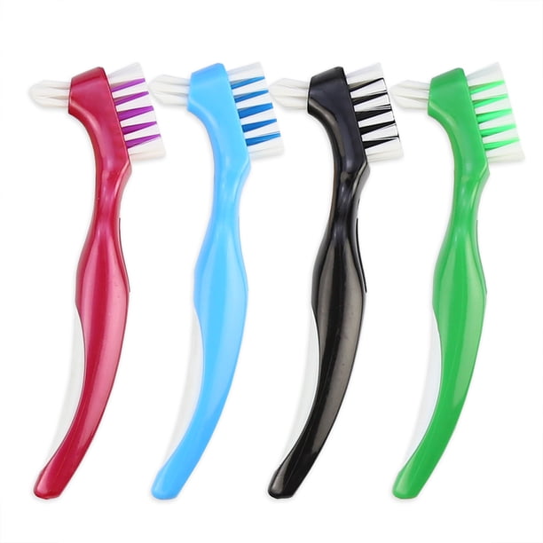 Cepillo de dientes falso que recomiendan los dentistas Cepillo para dentaduras Limpieza de dentaduras Cepillo de dientes de cerdas de dureza media Cerdas de doble cara Manipulación eficiente