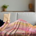 thumbnail image 3 of Pinstripe Soft Flannel Fleece Throw Blanket, Firework Inspired Flame Colors Blended Pastel Tone Lines Messy Design, Cozy Plush for Indoor and Outdoor Use, 50" x 60", Multicolor, by Ambesonne, 3 of 5