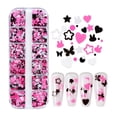 thumbnail image 2 of 12 Grids Pink Love Heart Nail Art Glitter Sequins Valentine Decoration Butterfly Star Round Flakes Manicure Supplies Accessories, 2 of 4