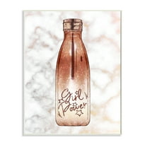 Stupell Industries Girl Power Quote Fashion Bottle over Marble Wall Plaque, 13 x 19, Design by Ziwei Li
