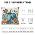 thumbnail image 5 of JRXY Fall Pillow Covers Blue and Green Watercolor Pumpkin Fallen Leaves Decorative Throw Pillow Covers Autumn Thanksgiving Farmhouse Decoration for Home Couch 20x20in, 5 of 5