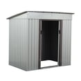 thumbnail image 2 of 4 x 6 Ft Outdoor Storage Shed, Patio Steel Metal Shed w/Lockable Sliding Doors, Vents, House for Backyard Garden Patio Lawn, 2 of 9