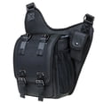 thumbnail image 3 of Mens Vintage Canvas Shoulder Messenger Bag Chest Leather Patchwork Messenger Bag(03-2BLACK), 3 of 5