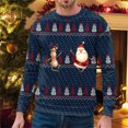 thumbnail image 2 of OJinShaWanO Chandail à Capuche pour Hommes Automne et Hiver Décontracté Imprimé de Noël Chandail Col Rond, 2 of 4