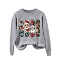 thumbnail image 5 of Hueook Christmas Plus Size Sweaters for Women Fashion Women's Casual Solid Color Long Sleeve Round-Neck Blouses Shirts Tops Sweater Gray XL, 5 of 8