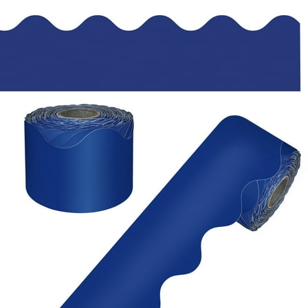 Carson Dellosa 65' Navy Rolled Scalloped Bulletin Board Borders (1 roll)