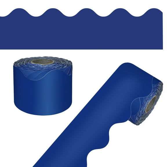 Carson Dellosa 65' Navy Rolled Scalloped Bulletin Board Borders (1 roll)