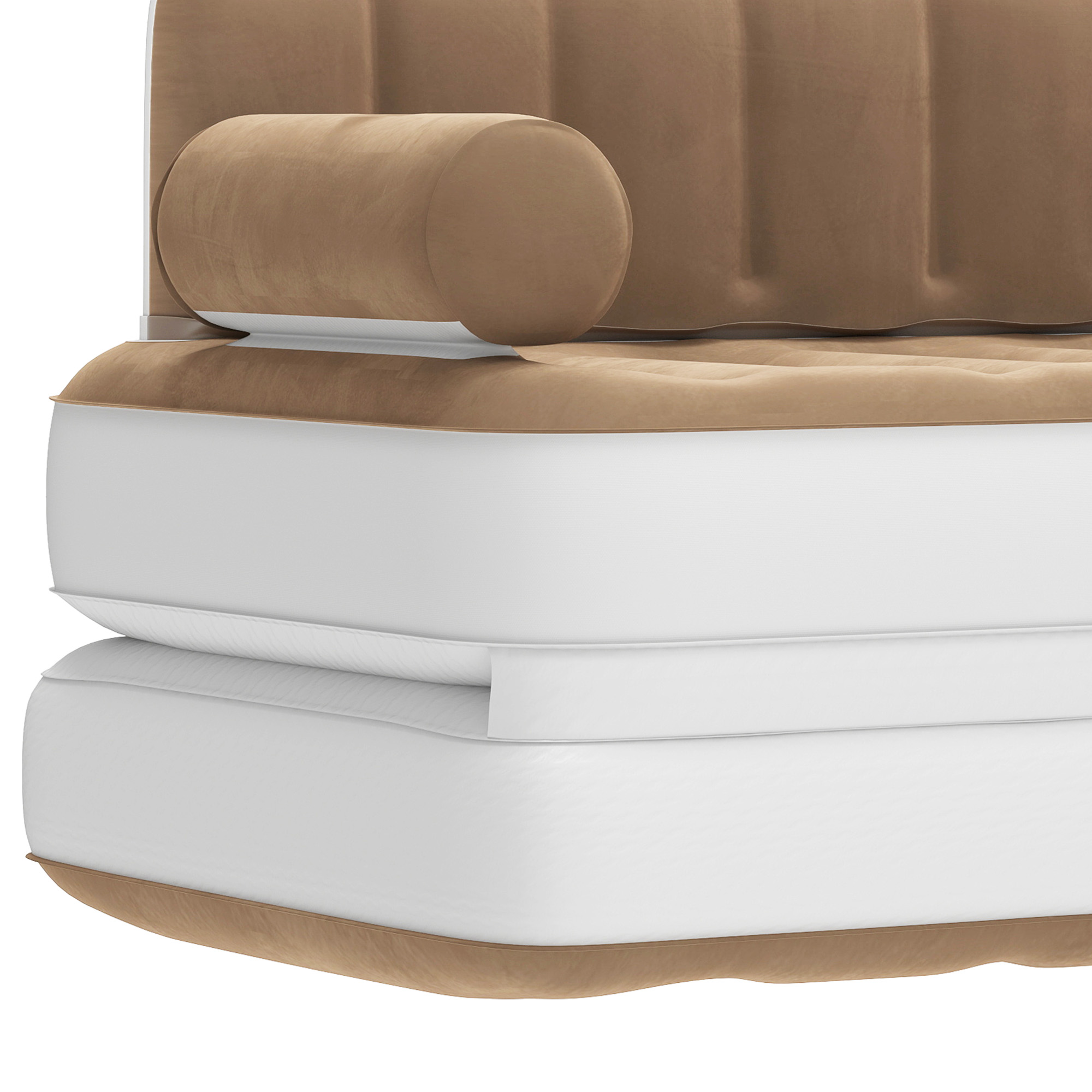 Uforic Queen Size Air Mattress with Built-in Air Pump, Brown Bed Skirt and Gray Top Including Repair Kit and Storage Bag, Supports Inflation/Deflation