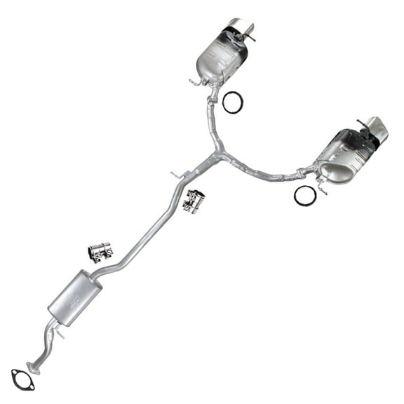 Exhaust Muffler Assembly and Pair of Mufflers Exhaust System Kit Fits 2009-2012 Mazda CX-9 3.7L - Direct Fit