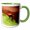 Green/White, variant on 3drose, Ladybug Insect on Lettuce Leaf - Eu37 Rgo0032 - Russell Gordon, 15oz Two-tone Black Mug