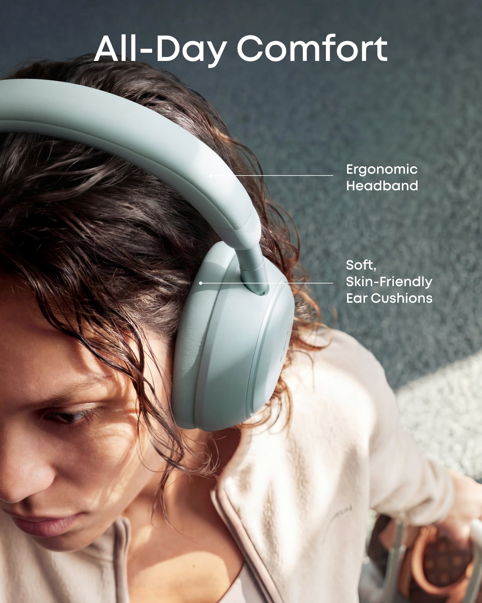 soundcore Space 2 by Anker, Active Noise Cancelling Headphones,Comfortable Fit, 50H Playtime, LDAC Hi-Res Wireless Audio, Dual Connection, Clear Calls, Bluetooth 6.1, Nap Mode, Wearing Detection