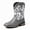 Gray, variant on Men's Western Cowboy Boots with Snake Print - Mid-Calf Rodeo Boots with Square Toe Low Heel Boots Non-Slip Casual