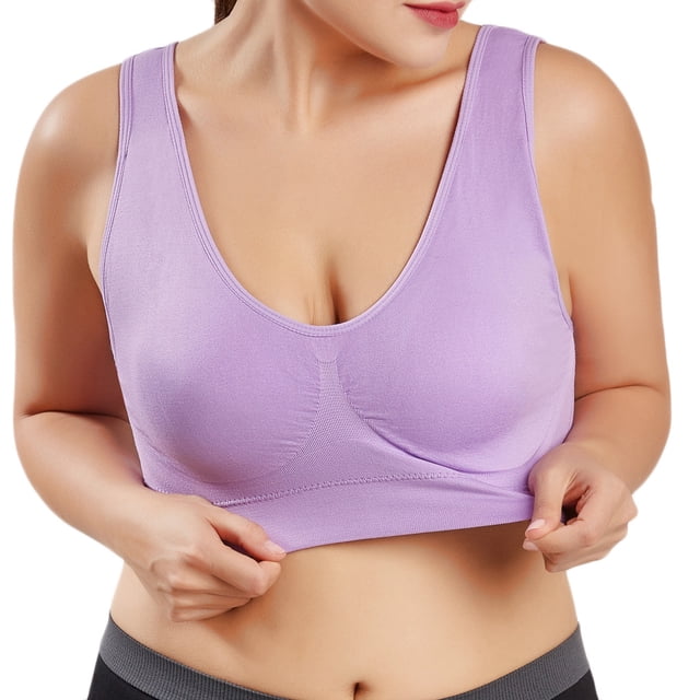 Women Pure Color Plus Size Ultra-thin Large Bra Sports Bra Full Bra Cup Tops