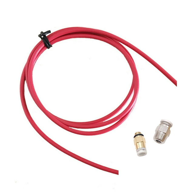 CRAFTHROU Pneumatic Straight Connector PTFE Tube Red Metal 1 Set