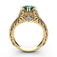 thumbnail image 4 of Womens Floral Ring 14k Yellow Gold Plated Alloy Artificial Gem Flower Inlay Birthday Jewelry Gift for Her Fashion Ring Elegant Design, 4 of 5