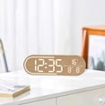thumbnail image 6 of LED Digital Wall Clock Minimalist Desk Table Clock Silent Modern Wood Grain for Living Room Classroom, 6 of 9