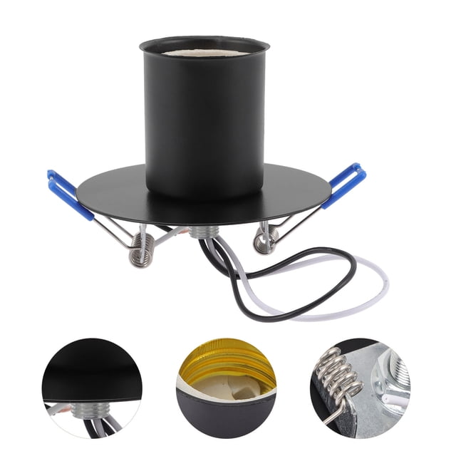 Phenofice Recessed Light Socket Metal Black Screw Opening 1Pcs for Restaurants