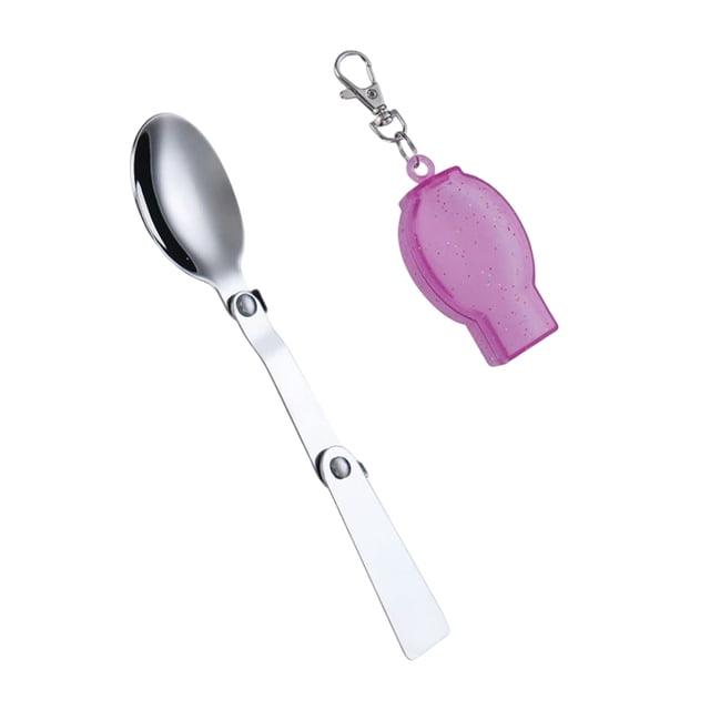 Bewildely Cubiertos para acampar de acero inoxidable, cubiertos portátiles, lavables, suaves, plegables, para exteriores, vajilla con estuche de Cocina y Comedor Cuchara de 1.2 mm Rosa Bewildely HA075279-02