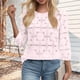thumbnail image 4 of Craaazy Women's Relaxed Fit Crew Neck Blouse, Solid Color 3/4 Sleeve Lace Eyelet Top, Loose Comfy Floral Lace Casual Tee for Spring & Summer Gifts, 4 of 6