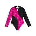 thumbnail image 3 of YONGHS Sequins Leotards for Girls Ballet Gymnastics Long Sleeve Athletic Tumbling Bodysuit Unitard Hot Pink 6, 3 of 7