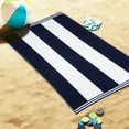 thumbnail image 4 of Superior Oversized Cabana Stripe Niantic Beach Towel, 32" x 102", Blue, 4 of 7