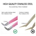 thumbnail image 5 of Natuhana Pinces Rouges Roses Pinces en Acier Inoxydable Haute Précision Anti-Statique pour Extensions de Cils Maquillage, 5 of 5