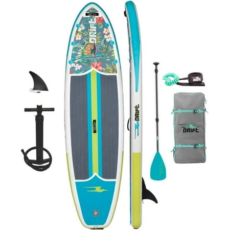 Drift Classic Inflatable Paddle Board - SUP Paddle Board & Accessories for Water Adventures - Portable Stand-Up Paddle Board for Easy Packing - Native Floral  Adult  10 feet 8 inches