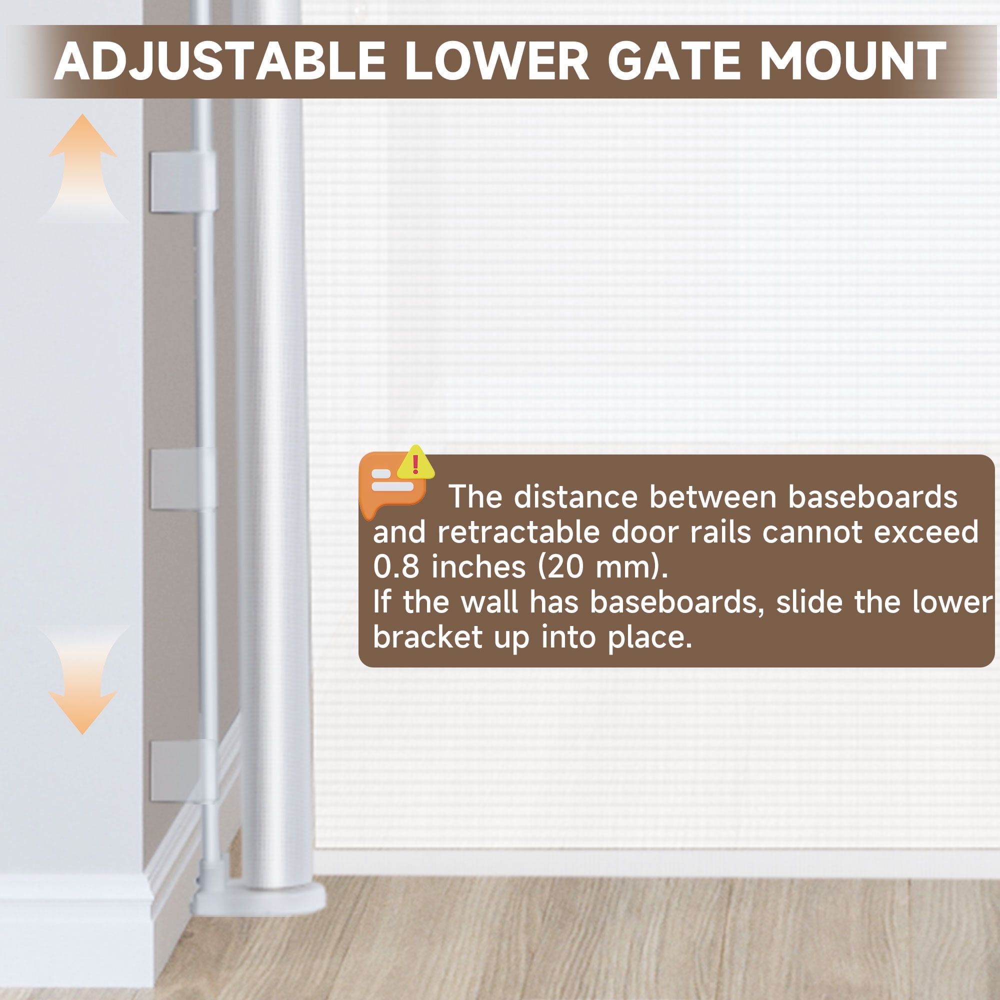 Wide Retractable Baby Gates for Doorways, Mesh Dog Gate for The House, One-Hand Opening Child Toddler Gates for Stairs, Pet Puppy Fence Indoor & Outdoor Short Dog Gate Puppy Gate Pet Fence
