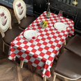 thumbnail image 2 of Red and White Checkered Pattern Rectangle Tablecloth 60"x102",Waterproof Polyester Rectangle Table Cloth, Wipeable Spillproof Polyester Tablecloth for Dining, Camping, Indoor and Outdoor, 2 of 6