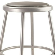 NPS 6400 Series 19-27 Modern Vinyl Padded Steel Metal Heavy Duty Stool in Gray