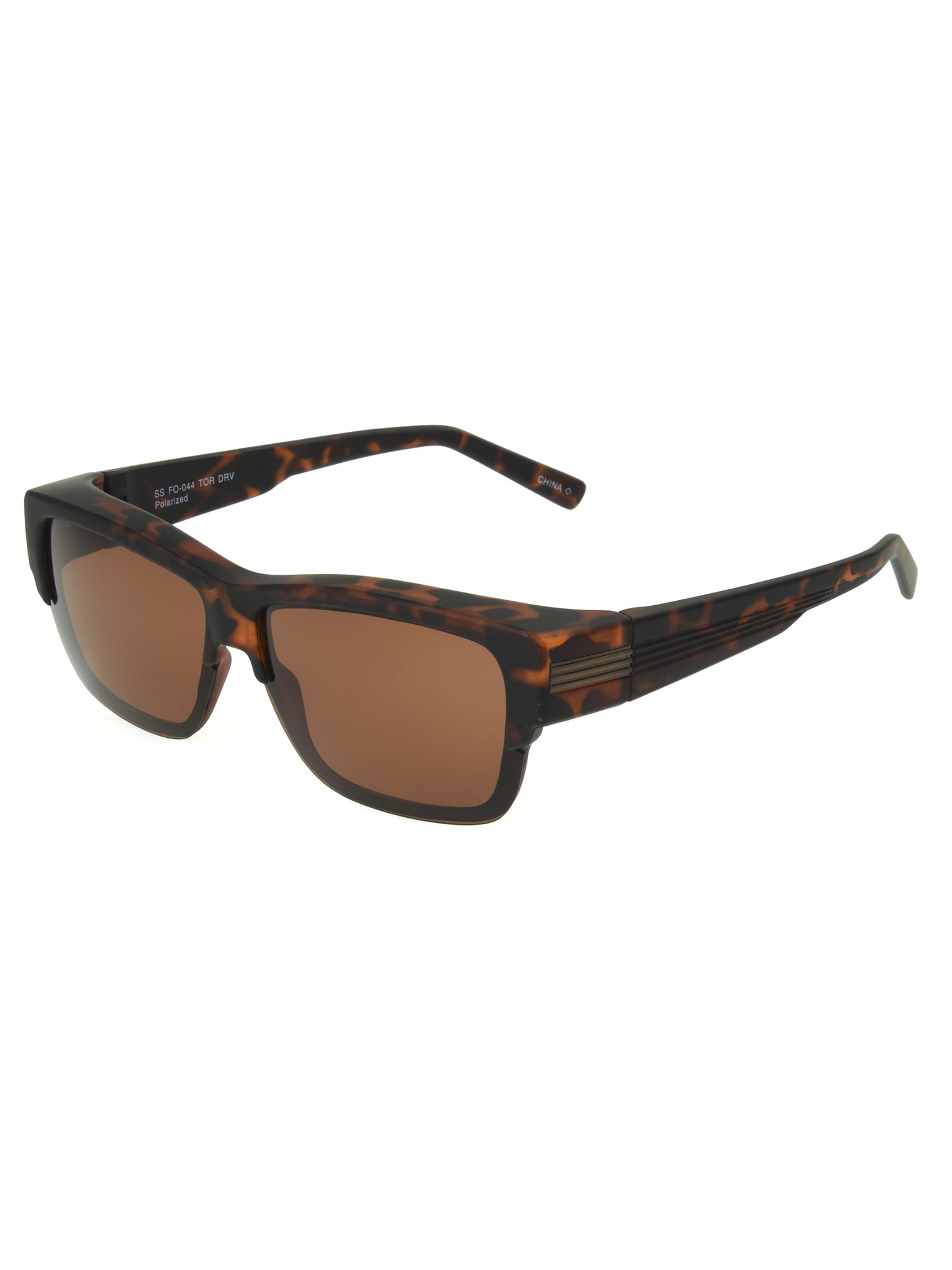 Foster Grant® Solar Shield® Black Rectangle Fitsover Unisex Sunglasses
