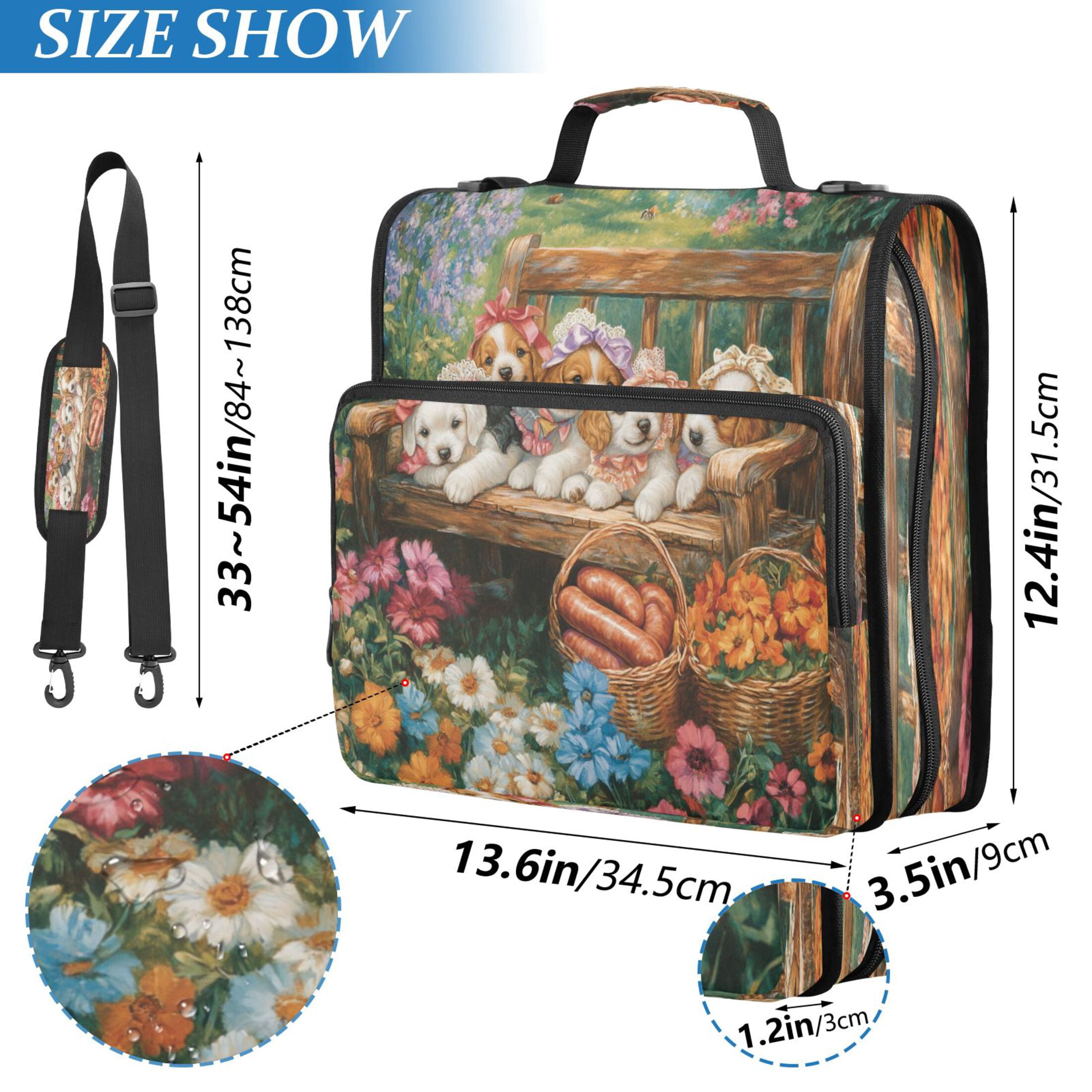 YAZAOO Zipper Binder trapper keeper Documents Organized Design Flower-festooned Friends Printed