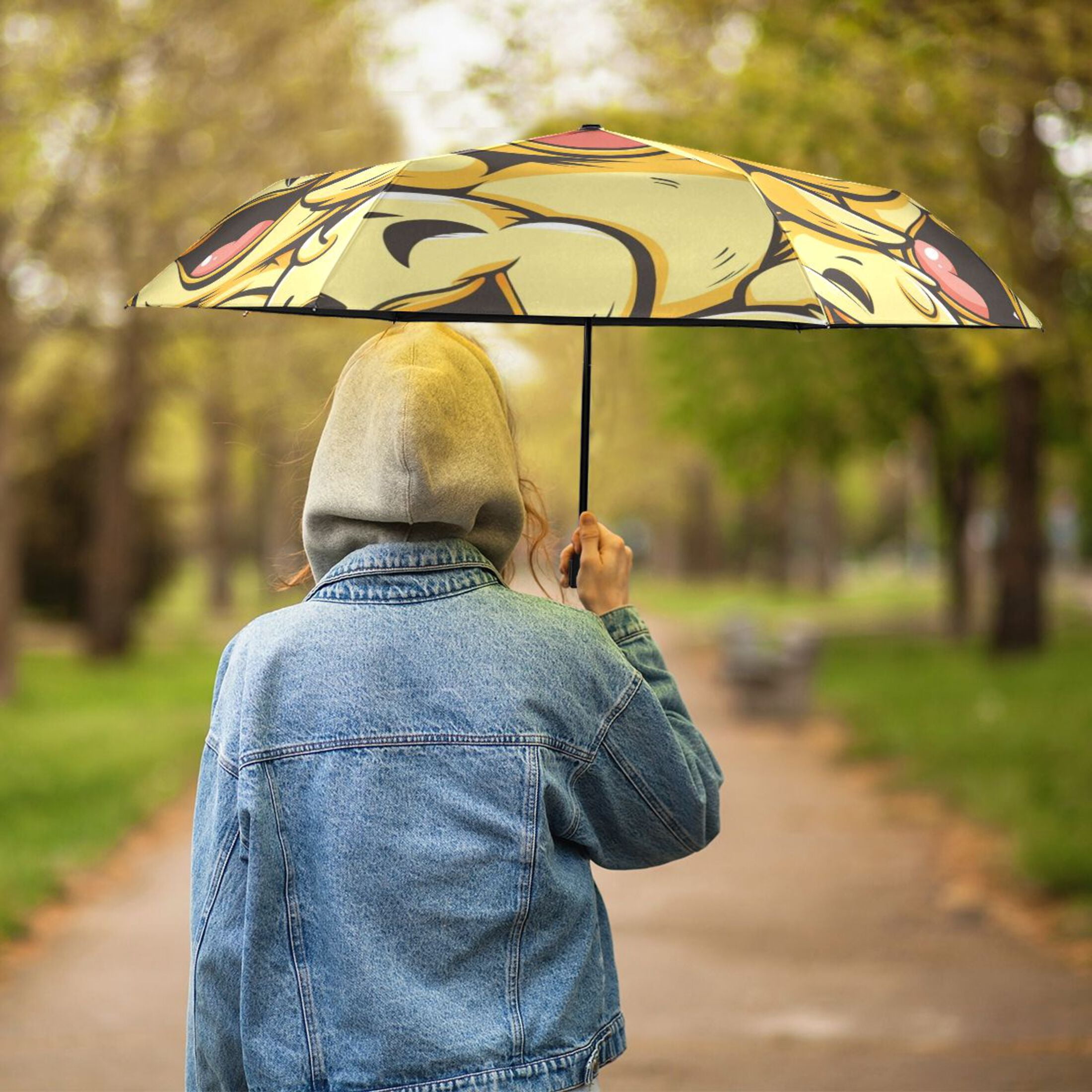 Happy Cute Ducks Compact Sun Umbrella Windproof Travel Umbrellas for Rain Strong Portable UV Protection