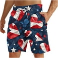 thumbnail image 2 of cllios 4th of July Mens Swim Trunks 9" Quick Dry American Flag Swim Shorts Bathing Suit Swimsuit Summer Beach Shorts with Drawstring and Pockets, 2 of 4