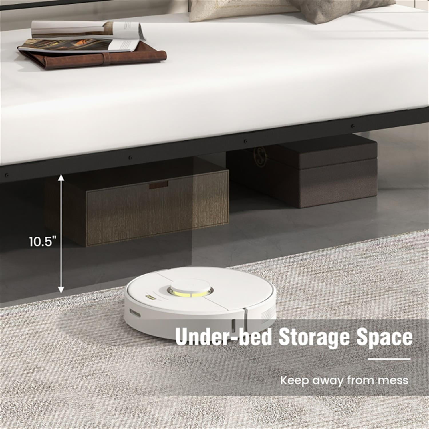 Demi Bonn Twin Size Metal Daybed Sofa Bed Frame with Armrests and Backrest, Modern Bed Frame for Teens, Black