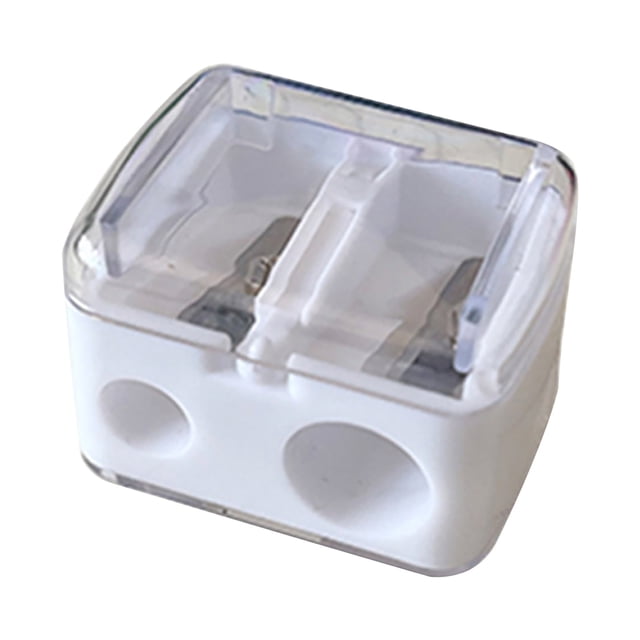 10Pcs Manual Pencil Sharpener, SSZMDLB Pencil Sharpener, Manual Pencil Sharpener Plastic Roll with Two Holes, Leak-Proof Design and Transparent Container for Teen, Learning, Office and Stationery