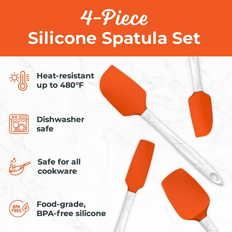  Silicone Jar Spatula, Small Rubber Scraper, Spatulas Silicone  Heat Resistant, Seamless,Non StIck Cookware 11.2 Inch, Black.: Home &  Kitchen