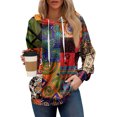 thumbnail image 2 of Hoodies For Women Oversized Winter Cute Sweatshirts Pullover Trendy Fall Clothes, Retro Print Lightweight Design without Pockets for Fall Winter Fashion and Comfort,Orange,2XL, 2 of 8