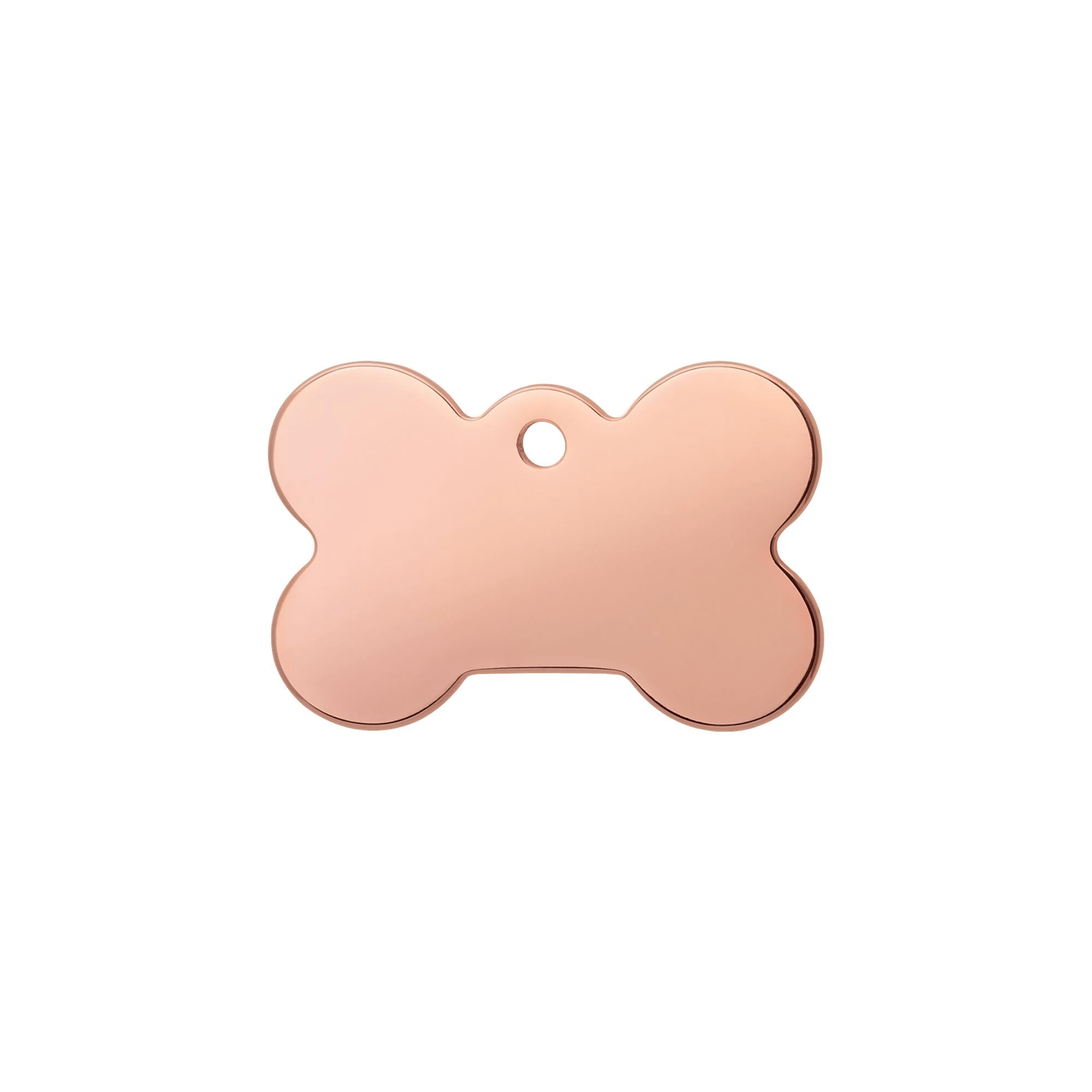 Red Dingo Titanium Coated Bone Personalized Engraved Pet ID Tag, Rose Gold, Small