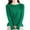 Dark Green, variant on Women's Casual Round Neck Knitted Long Sleeve Undershirt, One-Shoulder Sweater Design for Unique and Fashionable Layering and Daily Wear,Dark Green L