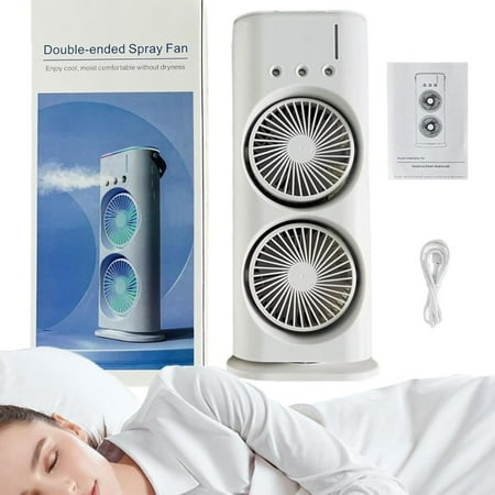 

Walmart Week Deals Humidifier Evaporative Air Cooler Double Ended Spray Fan Personal Air Cooler (90° Rotation) With Fan (180° Rotation) Air Cooled Portable Spray Fan For Your Desk Bedside Table