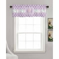 thumbnail image 3 of Pink Bow Kitchen Valances for Windows Farmhouse Linen Window Valance Curtain for Living Room Window Treatment Modern Cartoon Cute Funny Dots Striped Valance Rod Pocket Topper Drape, 42 x 12 Inch, 3 of 6