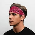 Suddora Paisley Print Bandana Headband - Non-Slip Multi-Sport Boho Style Head Accessory For Running, Yoga & Cycling