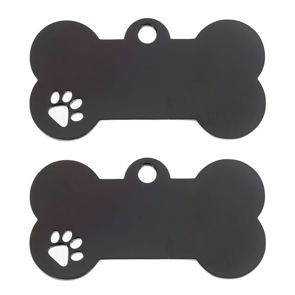 OUNONA 2-Pack Engravable Metal Keychain Blanks with Nameplates, Pet Owner Accessories for Daily Use