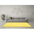 thumbnail image 3 of Ahgly Company Indoor Round Solid Yellow Modern Area Rugs, 3' Round, 3 of 4